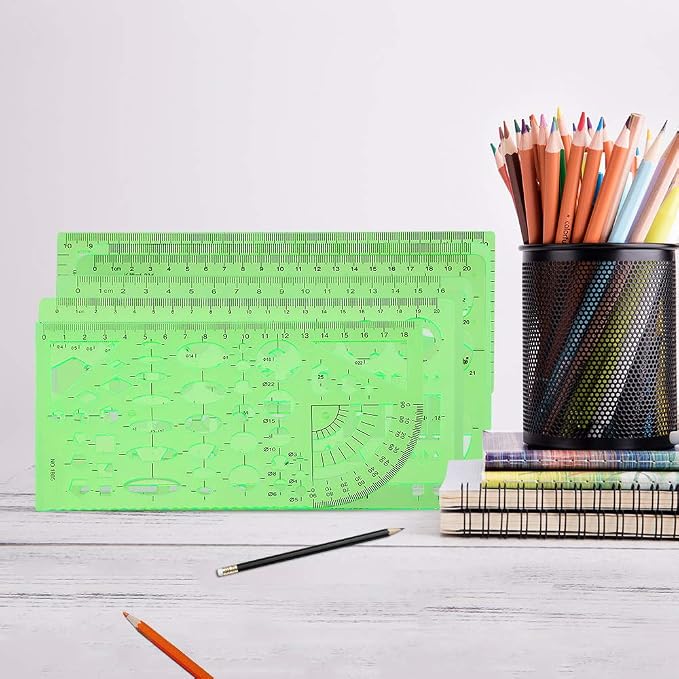 Angrox Geometric Drawings Templates Measuring Geometry Rulers 15 Pcs - Image 5