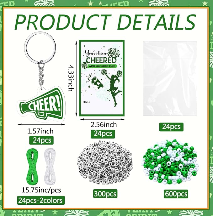 Suncalla 996 Pcs 24 Set Cheer Keychain Making Kit DIY Key Chain Crafts - Image 2