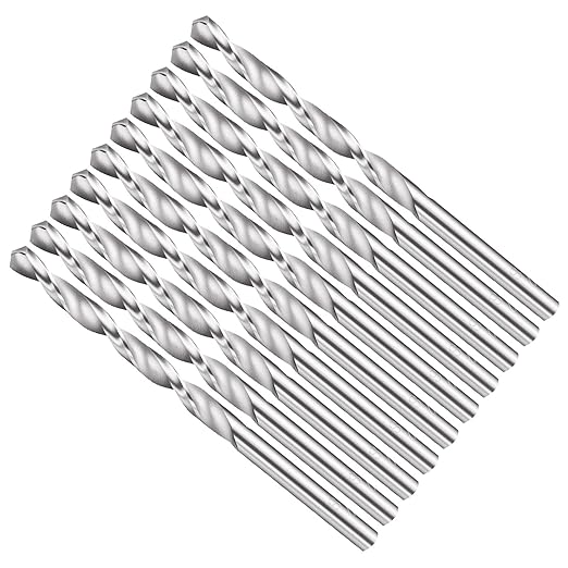 Drill Bit, 4.5mm Cutting Diameter, 4241 HSS 118° Cutting Angle Uncoated Bright Versatile Jobber Bits - (Applications: for Drilling Plastic Wood Soft Metal), 10-Pieces
