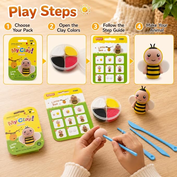 Air Dry Clay Kit, 12 Animals Kingdom Modeling Clay - Image 4