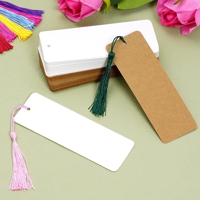 choyaxo 60 Pcs Kraft Paper Blank Bookmarks - Image 3