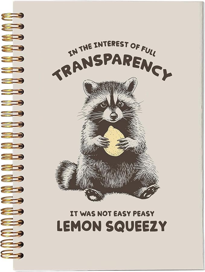 Funny Racoon Hardcover Spiral Notebook, Raccoon Lover Gifts Journal, Sarcastic by bitkan