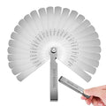 26 Blades Stainless Steel Feeler Gauge, Metric and Imperial Gap Measuring Tool Width and Thickness Feeler Gage Gauge for Spark Plug, Valve Adjustment Tool, 0.04-0.63mm