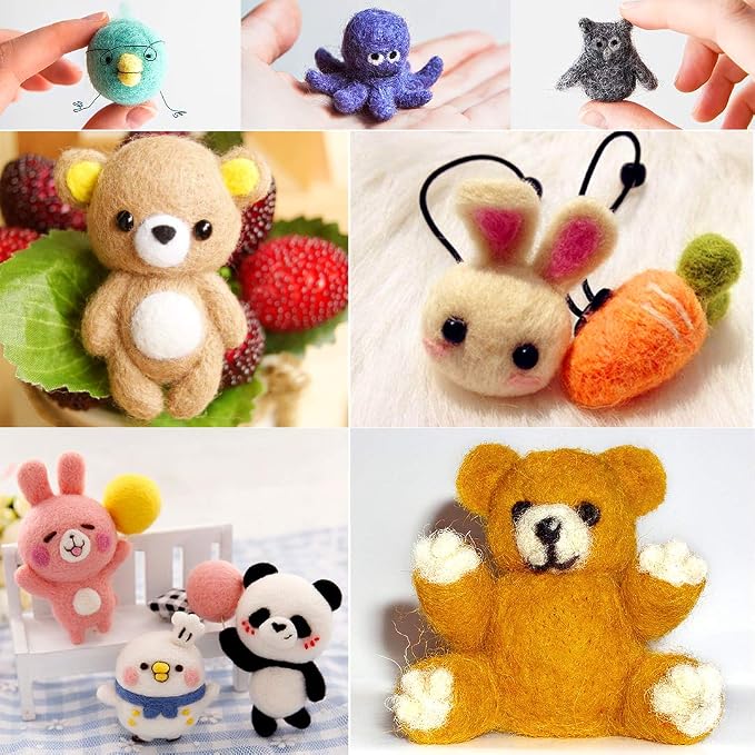 West Bay Needle Felting Kit 109 Pieces Set, Wool Roving 36 Colors - Image 2
