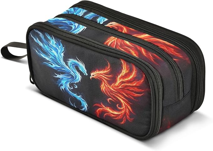 Dragon Phoenix Pencil Case Box Boys Girls Large Pencil Pouch by BOENLE-WELCOMEYOURCOMING