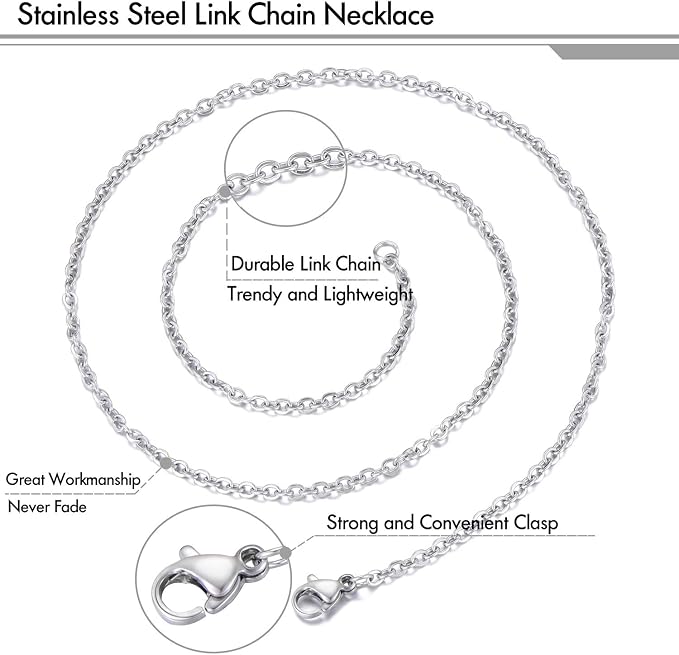 30 Pack 24 Inch Necklace Chain Stainless Steel Link Cable Chain Necklace - Image 2