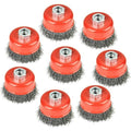 A A IN 8Pack Wire Wheel for Angle Grinder, 3 Inch Grinder Wire Wheel Brush with 5/8"-11 Threaded Arbor for Angle Grinder, 0.014'' Carbon Steel Crimped Wire Cup Brush for Rust,Corrosion,Paint Removal