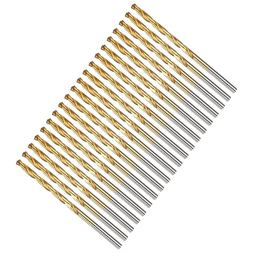 Drill Bit, 11/64" Cutting Diameter, 4341 HSS TiN Coated 135° Cutting Angle Jobber Bits - (Applications: for Drilling Soft Metal Plastic Wood), 20-Pieces