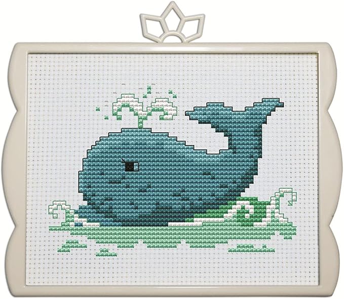 Awesocrafts Cross Stitch Kits Little Whale 11CT Stamped Patterns Easy Cross by Awesocrafts