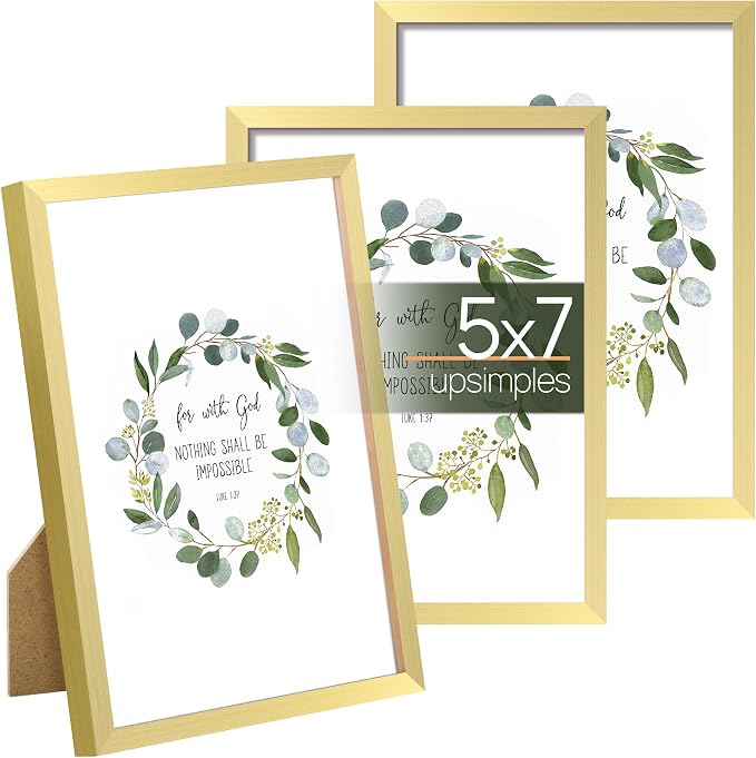upsimples 5x7 Picture Frame Set of 3, Made of High Definition Glass by upsimples
