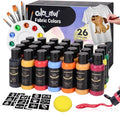 Colorful Permanent Fabric Paint, 26 Colors Soft Fabric Paint in Bottles by colorful