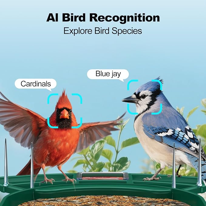 Bird Feeder with Camera, AI Identify Birds Species, FHD WiFi Outdoor Smart Bird - Image 3