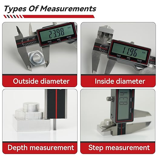 GemRed Digital Caliper 6 Inch/150 mm, Wireless Data Transfer to Excel, Stainless Steel Electronic Micrometer with Large LCD, IP54 Waterproof, Auto-Off, Inch/mm Conversion