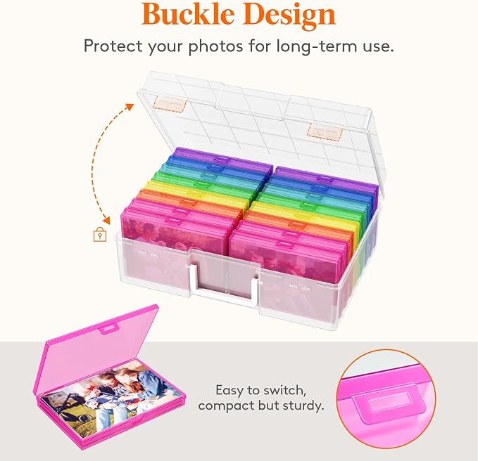 Lifewit 16 Pcs Photo Storage Box, Photo Albums 4x6 Pictures, Acid-Free - Image 6