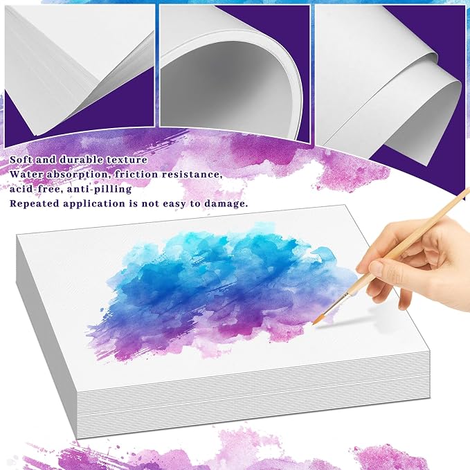 100Sheets Newbested White Watercolor Paper Cold Press Cut Bulk Pack - Image 3