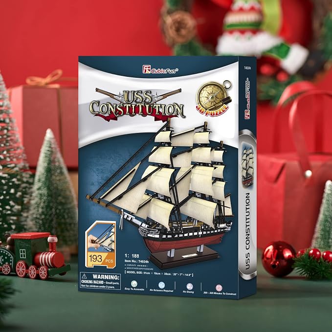 CubicFun 3D Ship Puzzles for USS Constitution Sailing Boat Models for Adults - Image 9
