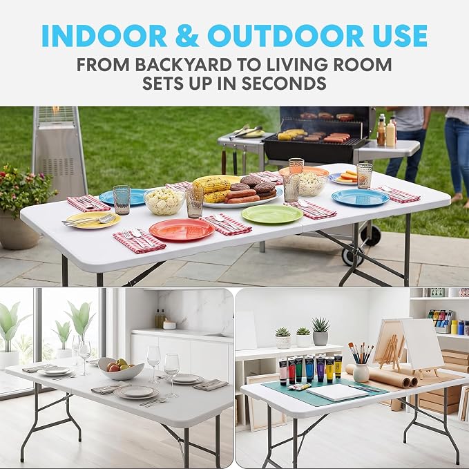 SIMPLI-Magic White Foldable Table, and Picnics - Image 4