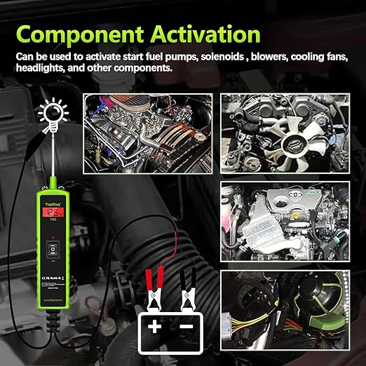 12 Volt Test Light Automotive, Topdiag P60 Car Circuit Tester, 12-24V Power Circuit Probe Kit, Short Circuit Automobile Finder，AC/DC Voltage Tester, Component Activation Tool