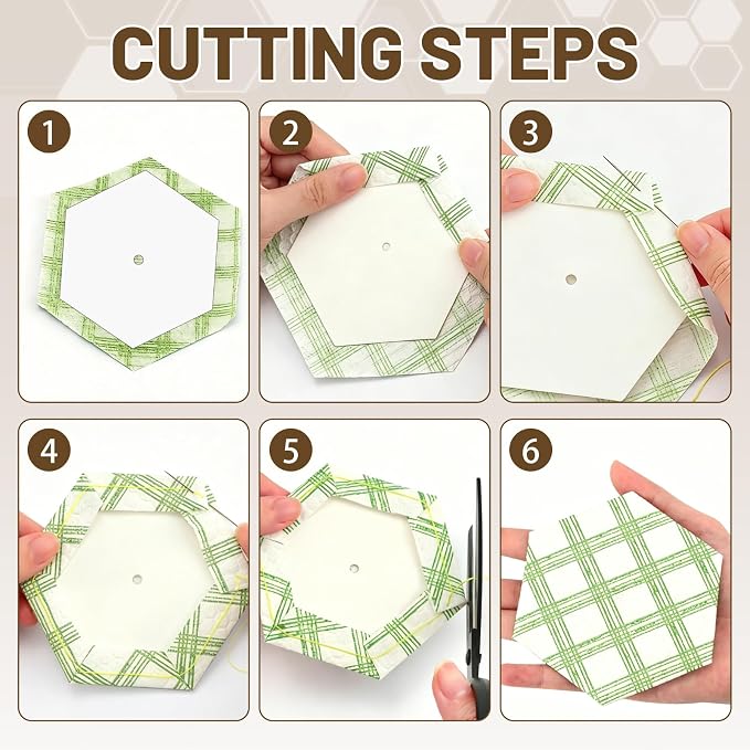 130 PCS 2" White Hexagon Piecing Paper Templates, Quilting Templates Accessories - Image 6