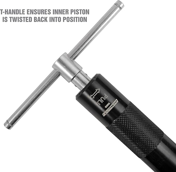 OEMTOOLS 35058 Brake Caliper Piston Rewind Tool, Spring Loaded Brake Caliper Wind Back Tool, Universal Rear Piston Brake Caliper Retractor Tool , Black