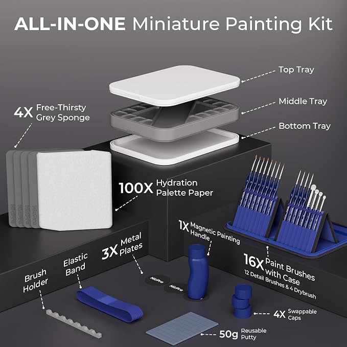 Nicpro Professional Miniature Painting Kit, - Image 3