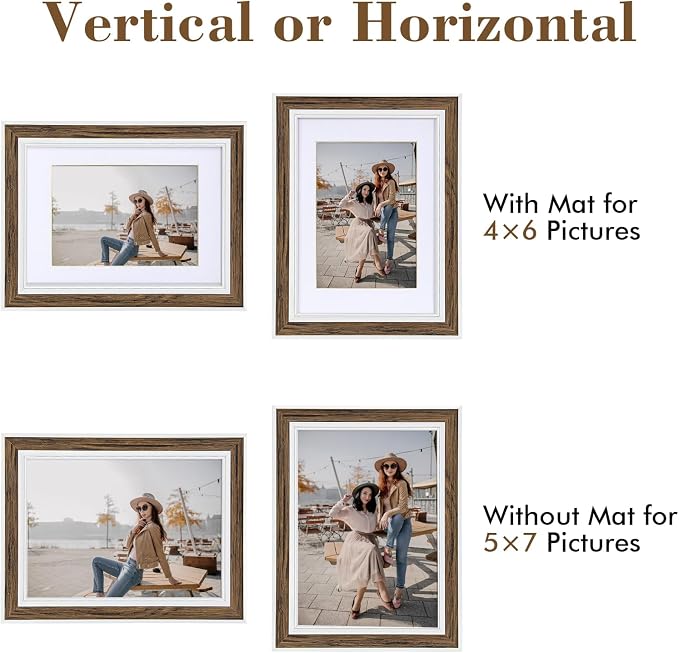 Daofary Picture Frame Set of 6, vintage picture frames Rustic Farmhouse Photo - Image 6