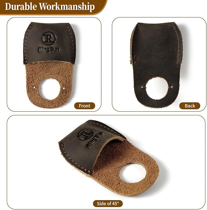RingSun Thumb Guard Wood Carving Tools, Leather Finger Protector, Handmade Carpenter Working Carving Kit Accessories