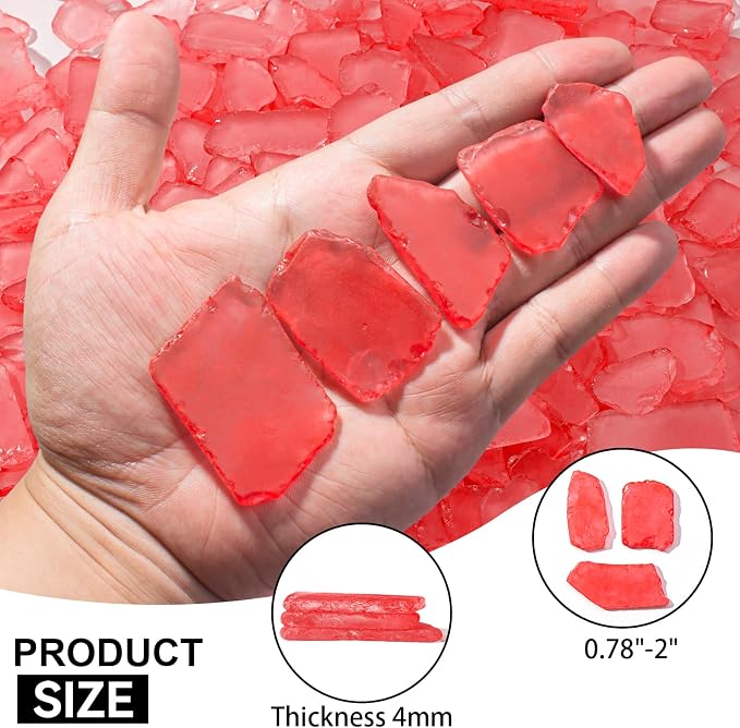 Keedolla 40oz Flat Frosted Sea Glass Vase Filler Beach Seaglass Pieces Decor - Image 3