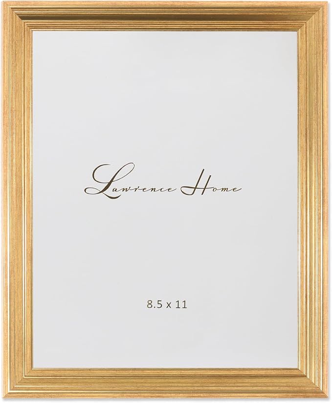 Lawrence Frames 8.5x11 Sutter Burnished Gold Picture Frame by LawrenceFrames