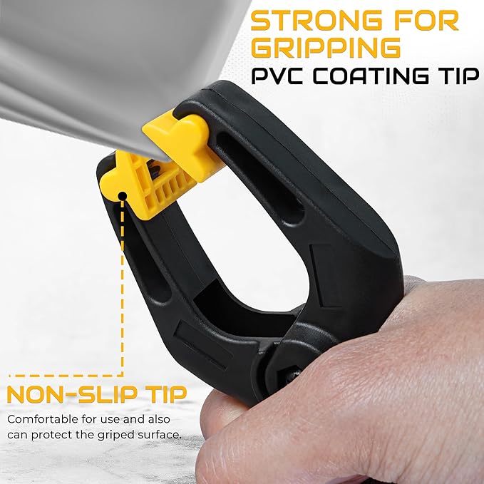 10 Pack Plastic Spring Clamps - 4 Inch Heavy Duty Clips Clamps for Crafts with textured handles - Ballon arch Clips for Tarps holding, Photography and Home Improvement