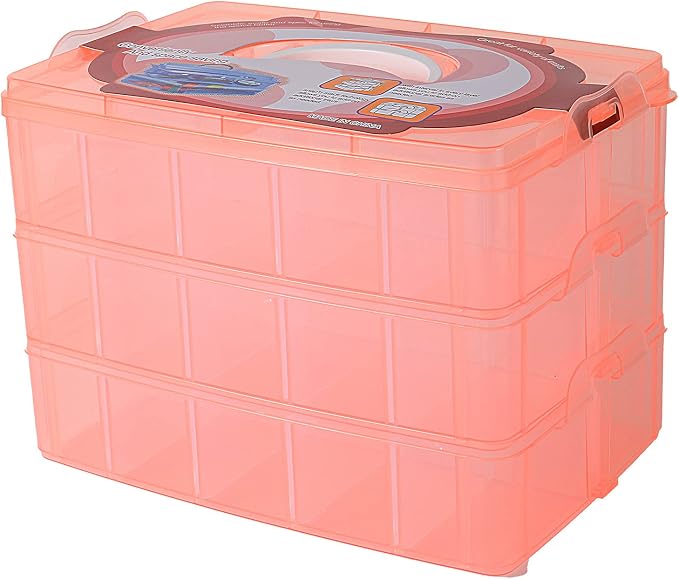 Sooyee Craft Storage Organizer, 3-Tier Plastic Sewing Box by Sooyee