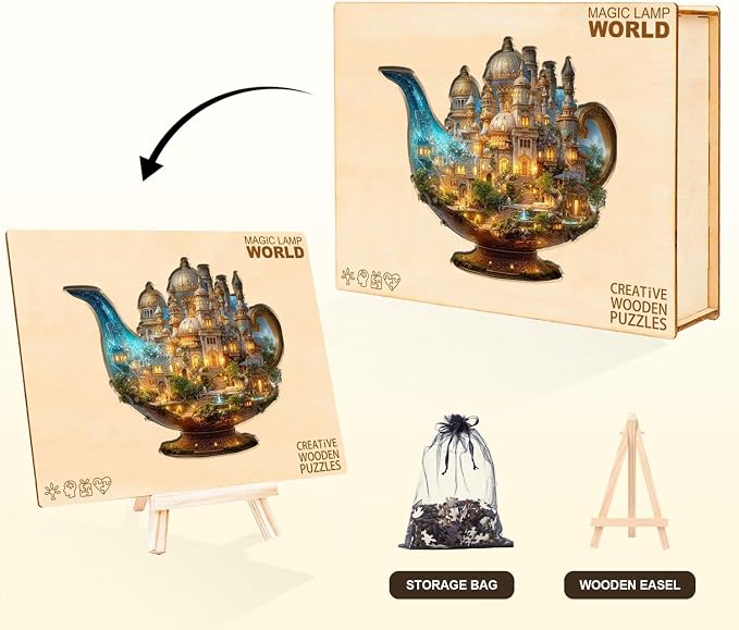 Gifts for Women Men Magic Lamp World Puzzles Adults Gift Wooden 190 Pieces 13.4 - Image 5