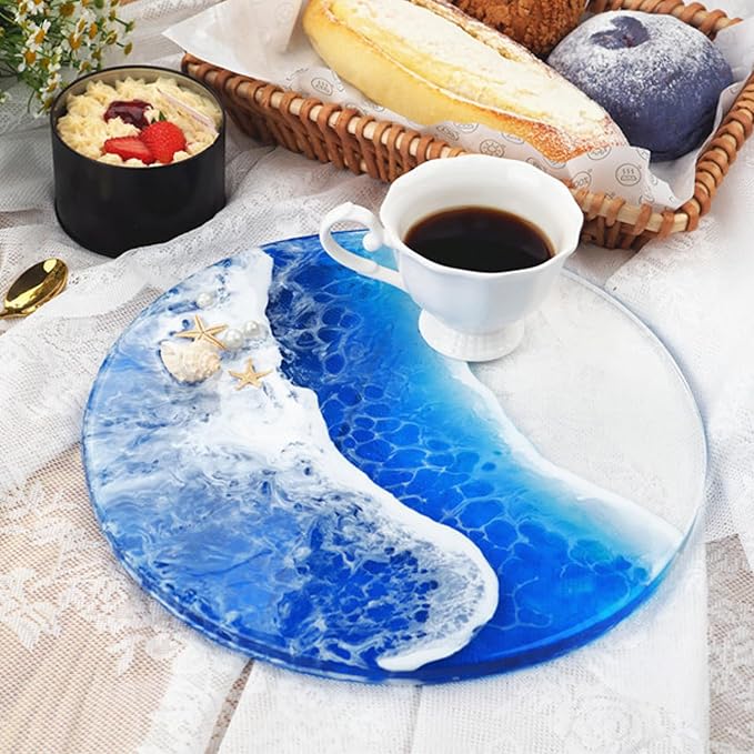 Round Coaster Epoxy Silicone Mold, Large Tray Mold, 11.8 Inch Round Plate - Image 2