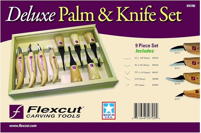 Flexcut Wood Carving Tools | Deluxe Palm & Knife Set | Includes 4 Carving - Image 4