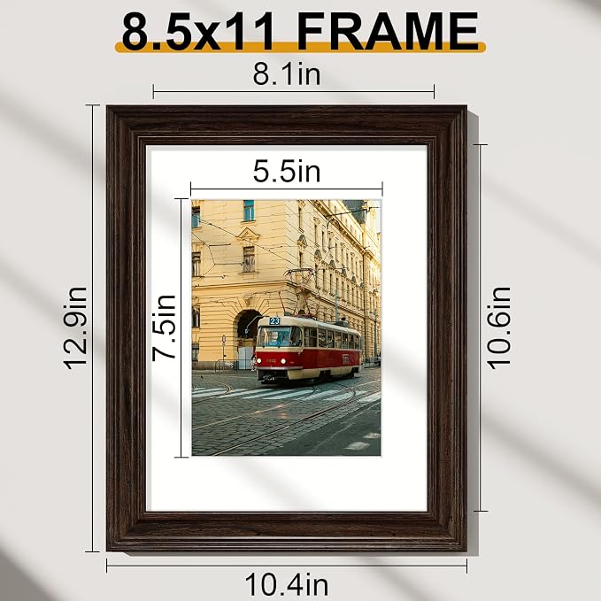 Vittanly 8.5x11 Picture Frames Set of 2, Ornate Vintage Photo Frame - Image 3