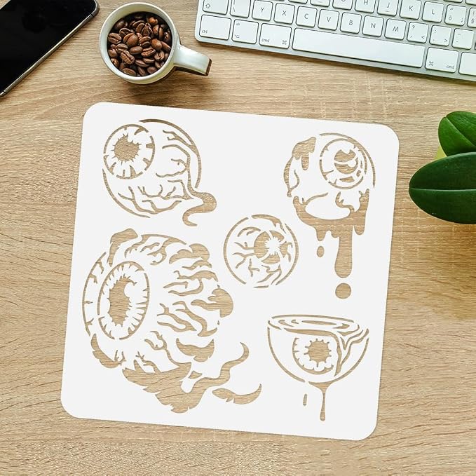1pc Horrible Eye Balls Journal Stencil - Image 4