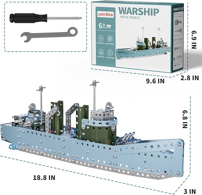 Lucky Doug Stem Building Projects Model Cruiser Ocean Ship Set, 504 Pieces Stem - Image 6