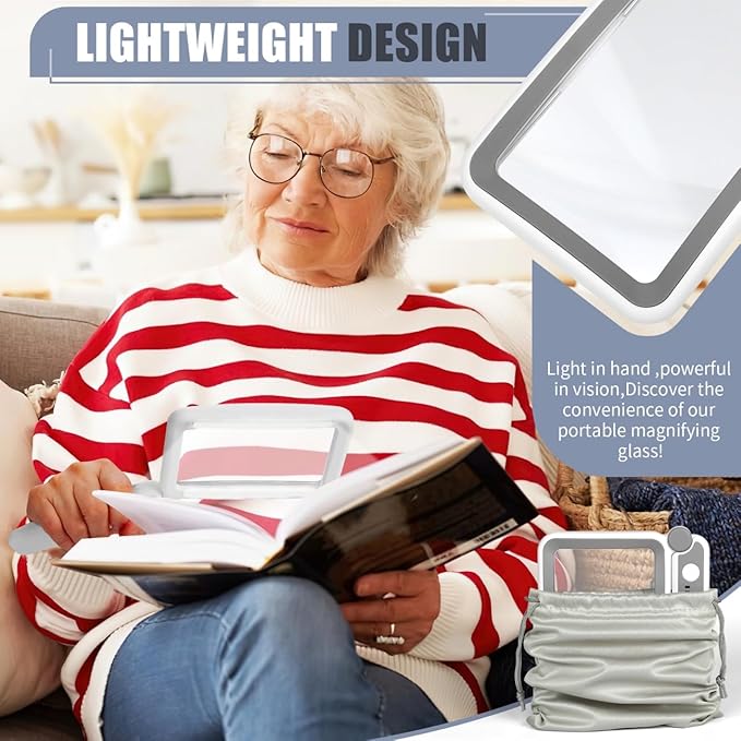 AKKYCVS Magnifying Glass with Light, Rechargeable 5X Large Page Magnifier - Image 4