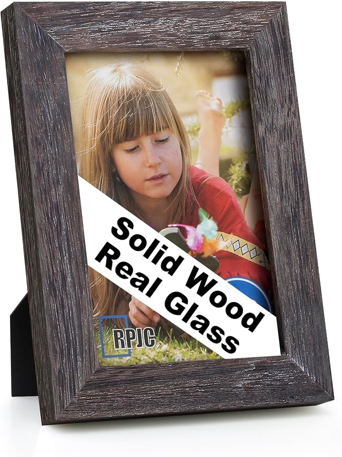 RPJC 4x6 Picture Frames Made of Solid Wood and High Definition Glass by RPJC