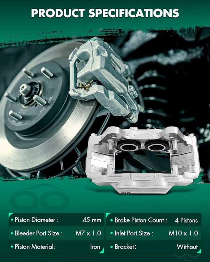 SCITOO 192713 Front Left Disc Brake Caliper Assembly Without Bracket For Toyota For 4Runner 2003-2005,For Toyota For Sequoia 2001-2007,For Toyota For Tundra 2000-2006