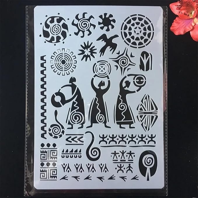 TIAMECH A4 Reusable Ancient Man Stencil - Image 3