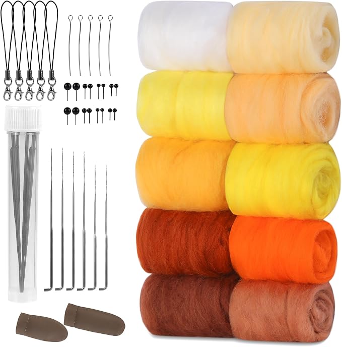 ZXIIXZ 100g Felting Wool Needle Felting Kit by ZXIIXZ