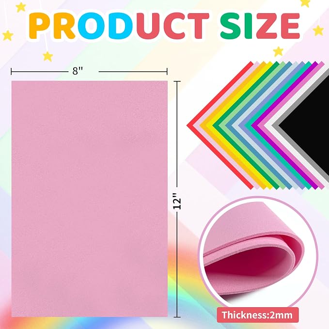 biguphate 45 Pack EVA Foam Sheets, 12 x 8 Inch, 2mm Thick - Image 2