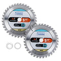 Luckyway 2-Pack 5-1/2 Inch 36T with 5/8 Inch Arbor TCT Circular Saw Blade Finishing and Trimming Saw Blade, Cordless Trim Saw Blade for Cutting Wood(1/2-Inch and 10-mm Reducer Bushings Include)