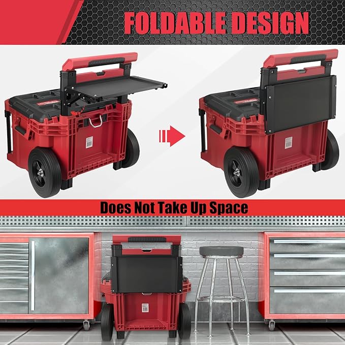 Magnetic Tool Tray Compatible with Milwaukee 48-22-8426 Packout Rolling Toolbox, Foldable Work Table Work for Packout System with Handle,Packout Toolbox accessories