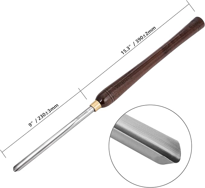 1/2-Inches HSS Bowl Gouge Lathe Chisel Wood Turning Tools with Round Plastic Box and Hanging Bag
