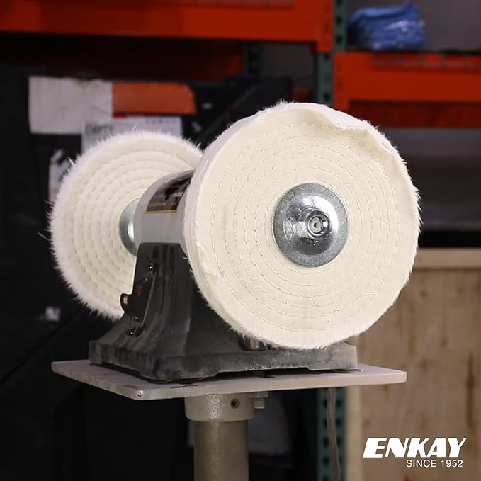 ENKAY - 8" Extra Thick Spiral Sewn Buffing Wheel (80 Ply)