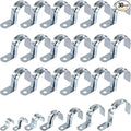 Swpeet 30Pcs 1-1/2"(40mm) Zinc Plated One Hole EMT Pipe Strap Kit, Pipe Straps U Bracket Tube Strap Pipe Clamp 1 Hole Snap On Pipe Strap Conduit Clamps Tension Clips for Fixing EMT Conduit Pipe
