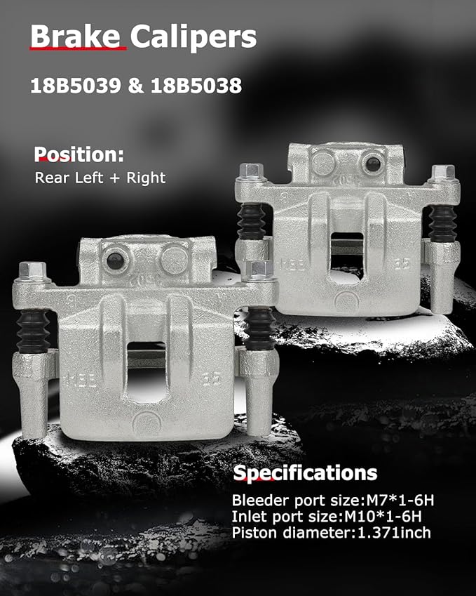 cciyu Rear Brake Calipers w/Bracket 18B5039 18B5038 For Chrysler For 200/For Cirrus/For Sebring,For Dodge For Avenger/For Caliber,For Jeep For Compass/For Patriot,For Mitsubishi For Lancer