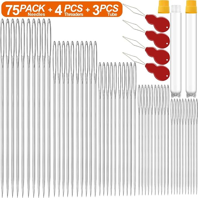75 Pack Premium Large Eye Needles - Image 3